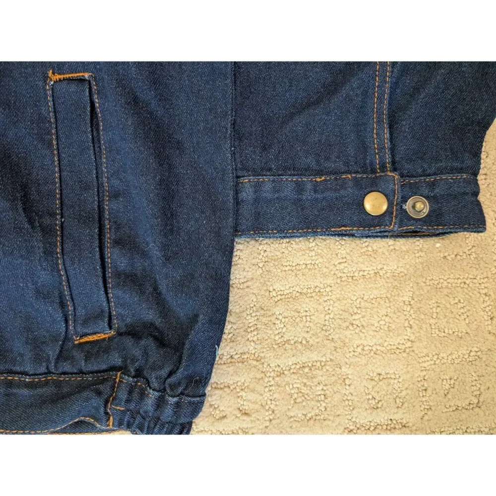 Duke Habrand Denim Jacket Mens Size 4X 4XL Blue Full Zip Orange Thread